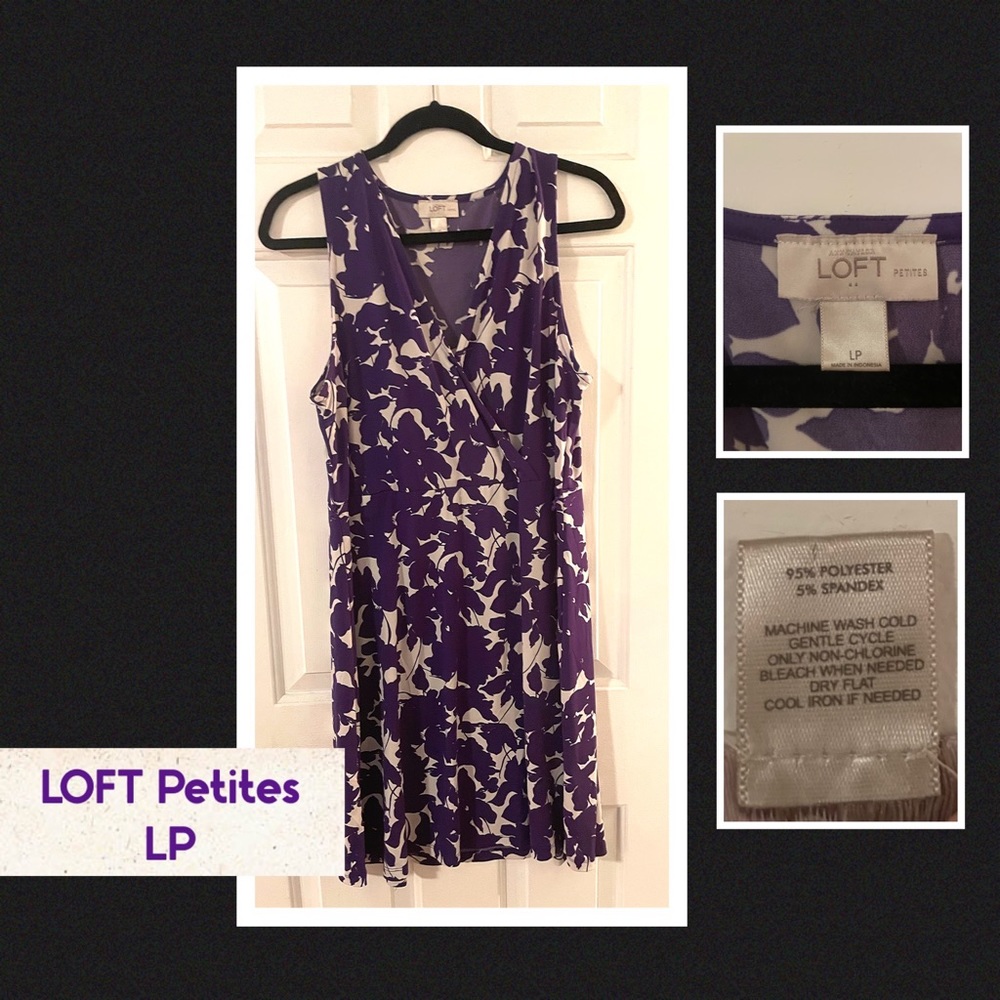 LOFT Dress - Sleeveless- Purple and Cream - Pre-Owned